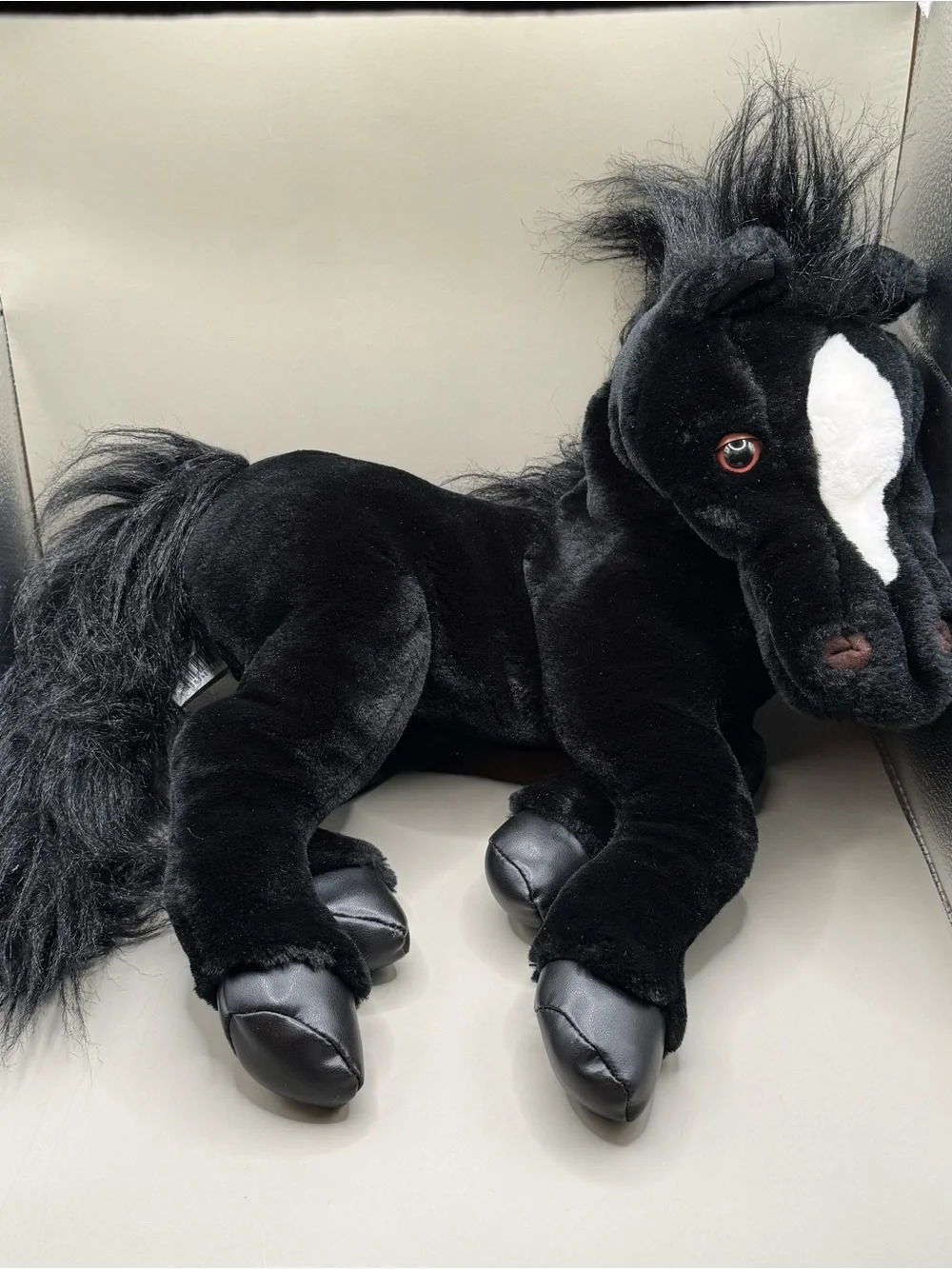 Folkmanis Folktails Black and White Horse Puppet Stuffed Animal Plush Full Body